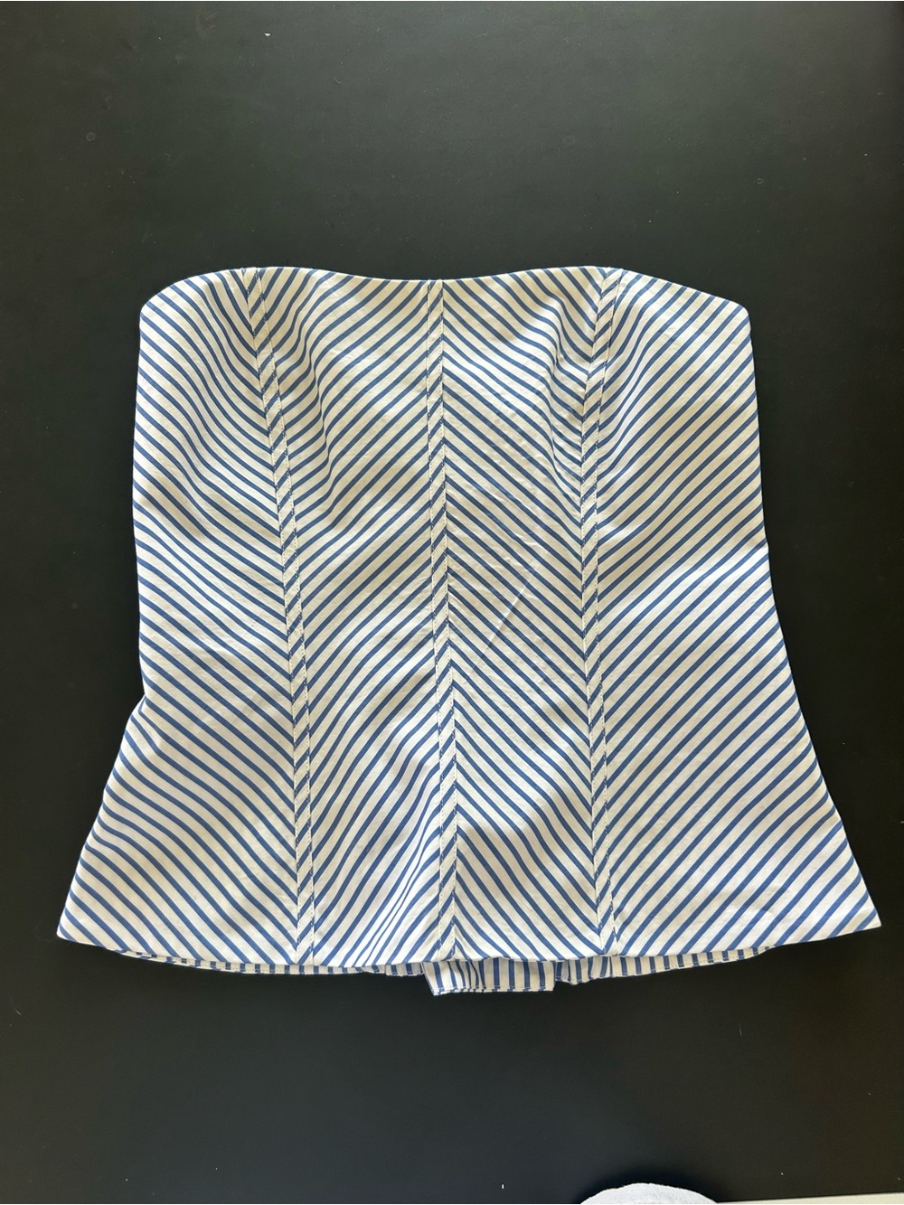 PETERSYN blue white striped tube corset top